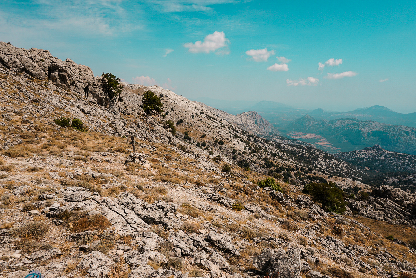 Panorama dal Monte Corrasi sulla piana del Cedrino e sulla valle di Lanaittu