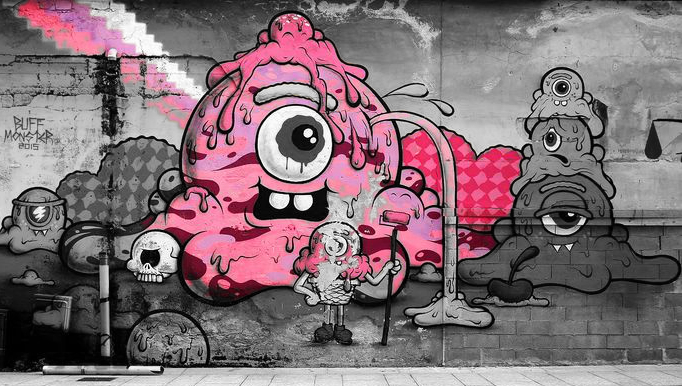 Graffiti Piazza Mercato by Buff Monster